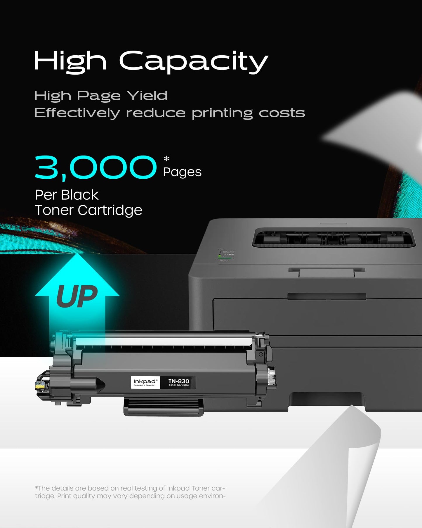 TN830XL Toner Cartridges Replacement for Brother 830 TN830 TN830-XL 830XL Toner Cartridge Compatible with Brother HL-L2460DW DCP-L2640DW HL-L2400D HL-L2405W MFC-L2820DW Printers (2 Pack, Black)