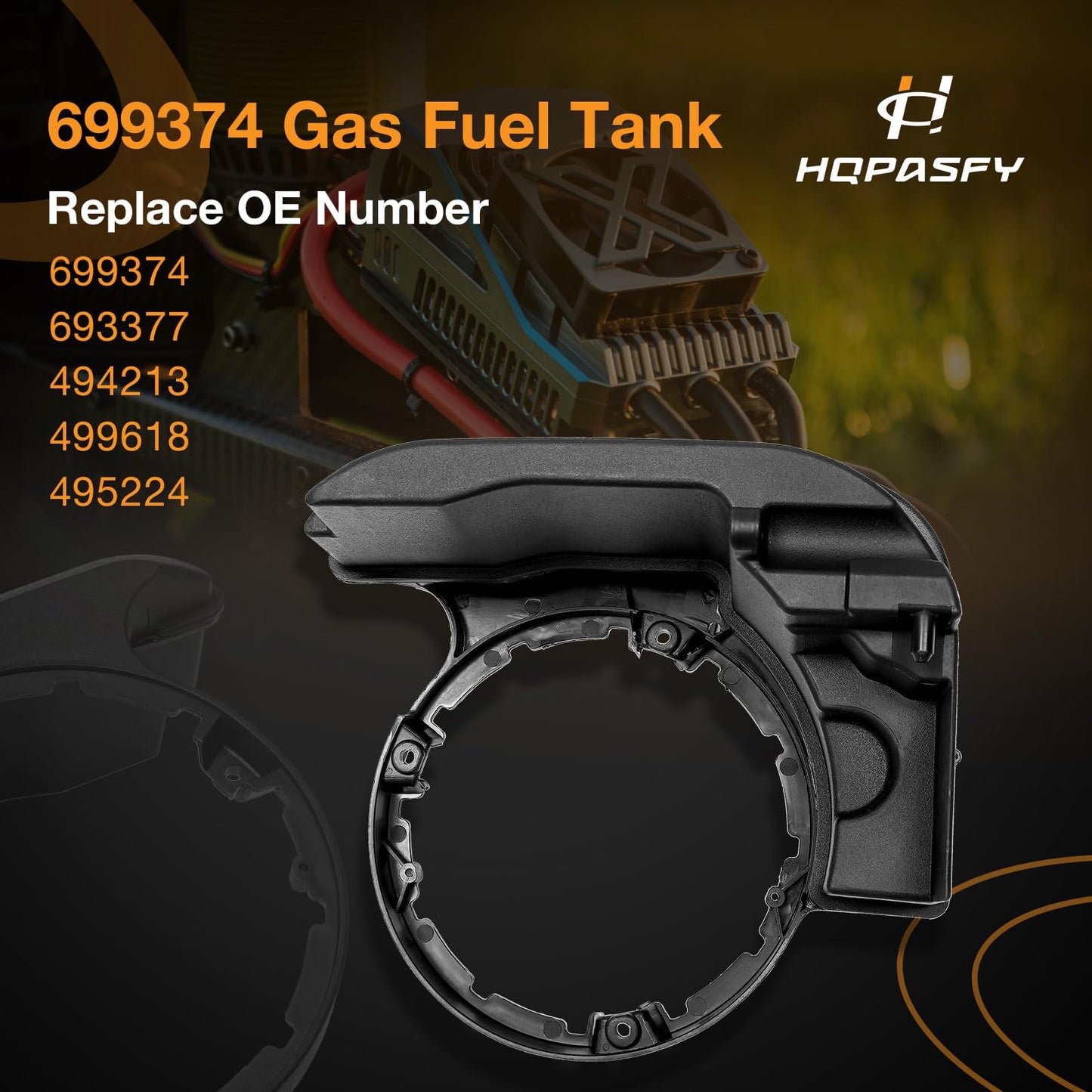 699374 Gas Fuel Tank with Cap for Briggs & Stratton Engines Compatible with John Deere, Troy Bilt, Craftsman & More Replaces# 494213 495224 499618 693377