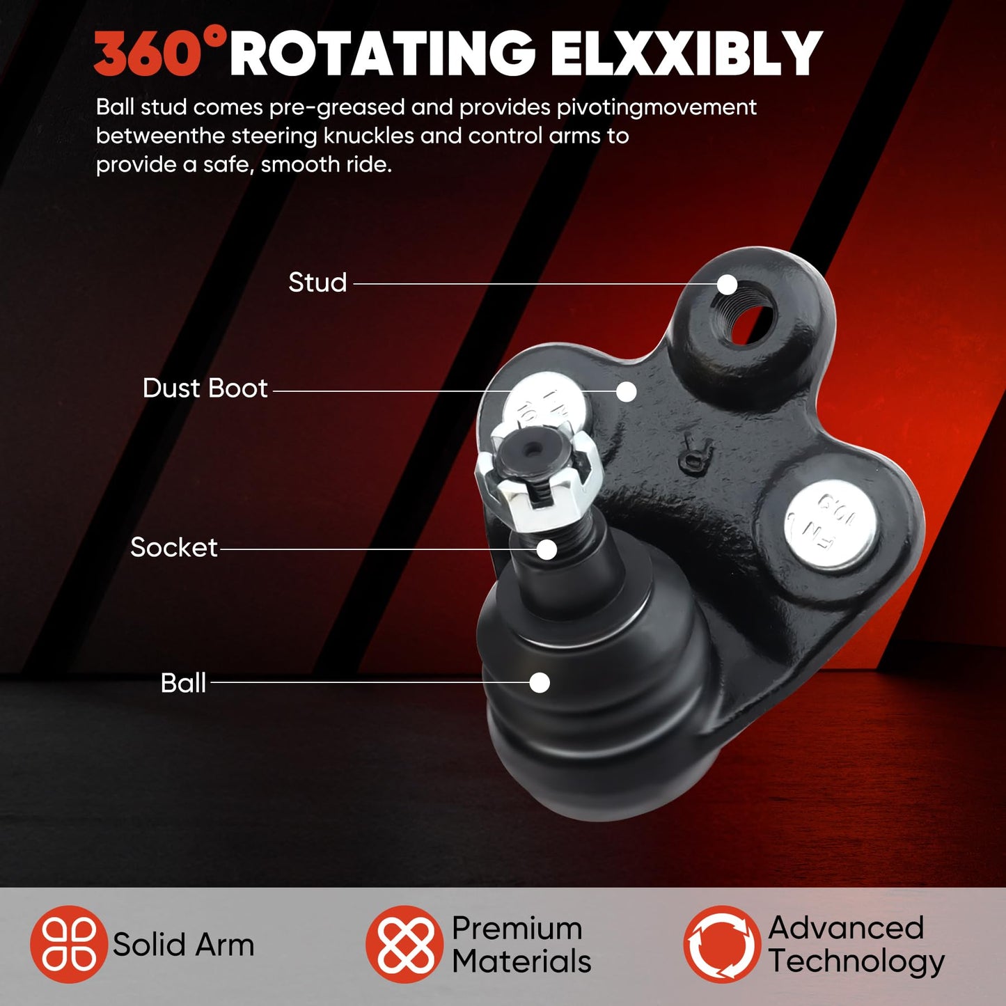 K500069 K500070 Front Lower Ball Joints Kit Compatible with Honda Civic 2006-2011 Acura CSX 2006-2011 Suspension Ball Joint Kit Ball Joints Lower