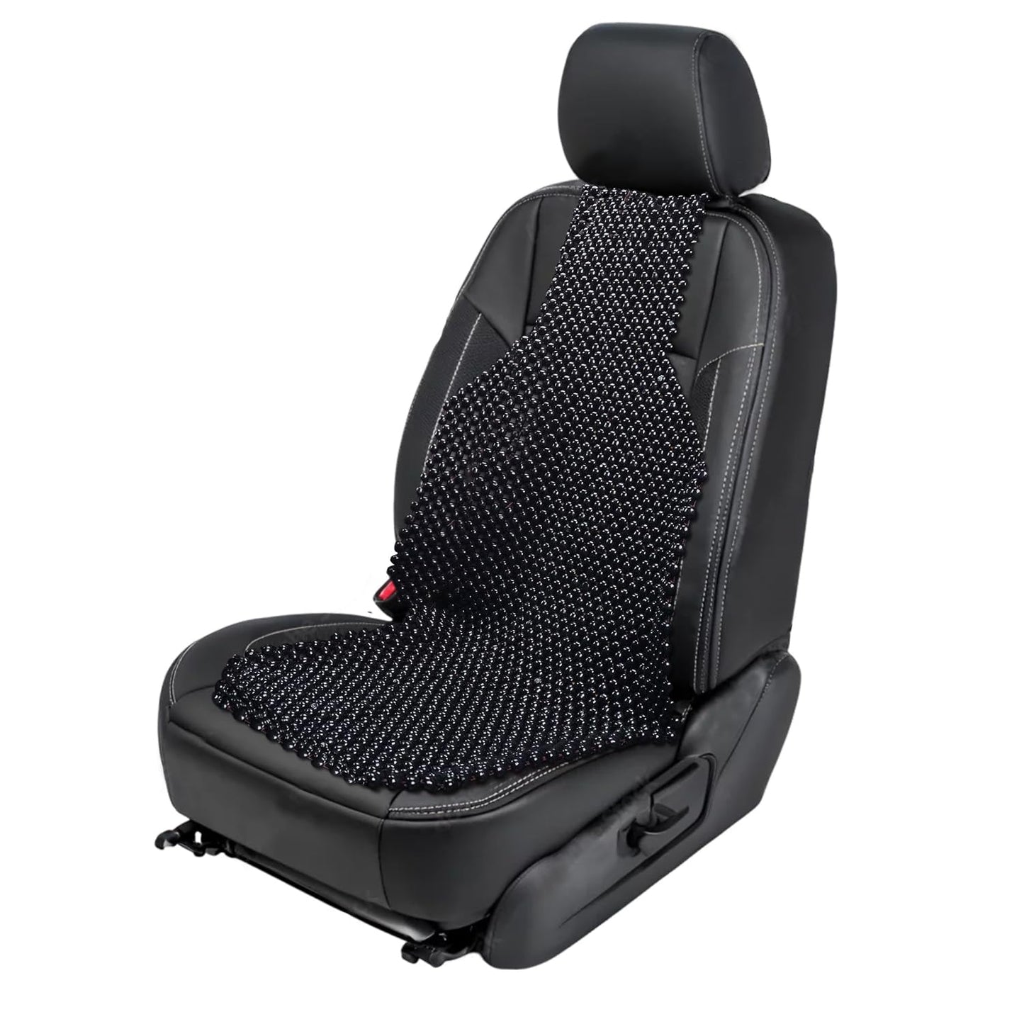 Zone Tech Wood Beaded Seat Cushion - Quality Black Premium Quality Car Massaging Double Strung Wood Beaded Seat Cushion for Stress Free All Day!