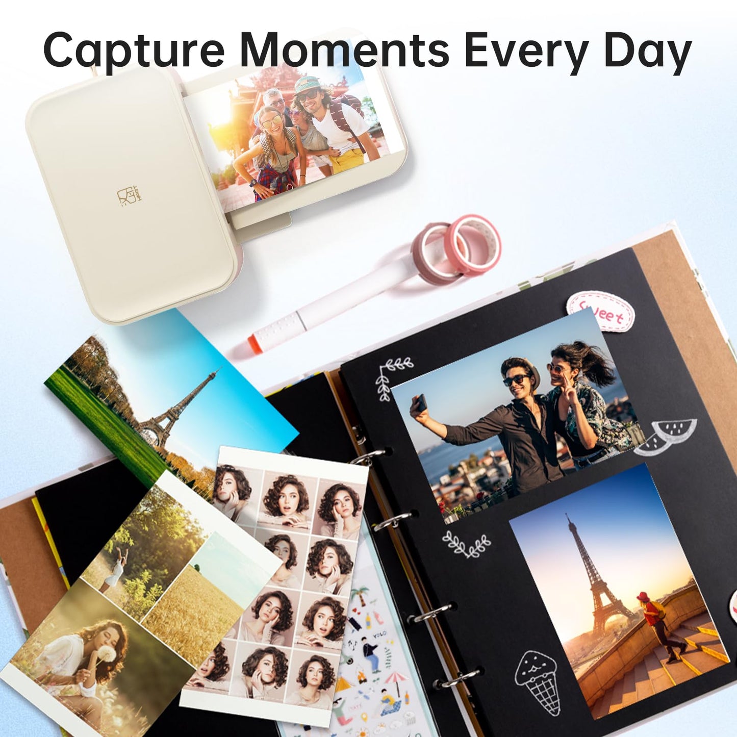 CP4100/CP4000L 4X6 Photo Printer Paper 108 Sheets and 2 Ribbons, for HPRT iDPRT CP4100/CP4000L Phone WiFi Instant Color Picture Sublimation Printer Papel Fotográfico para Impresora Photo Paper