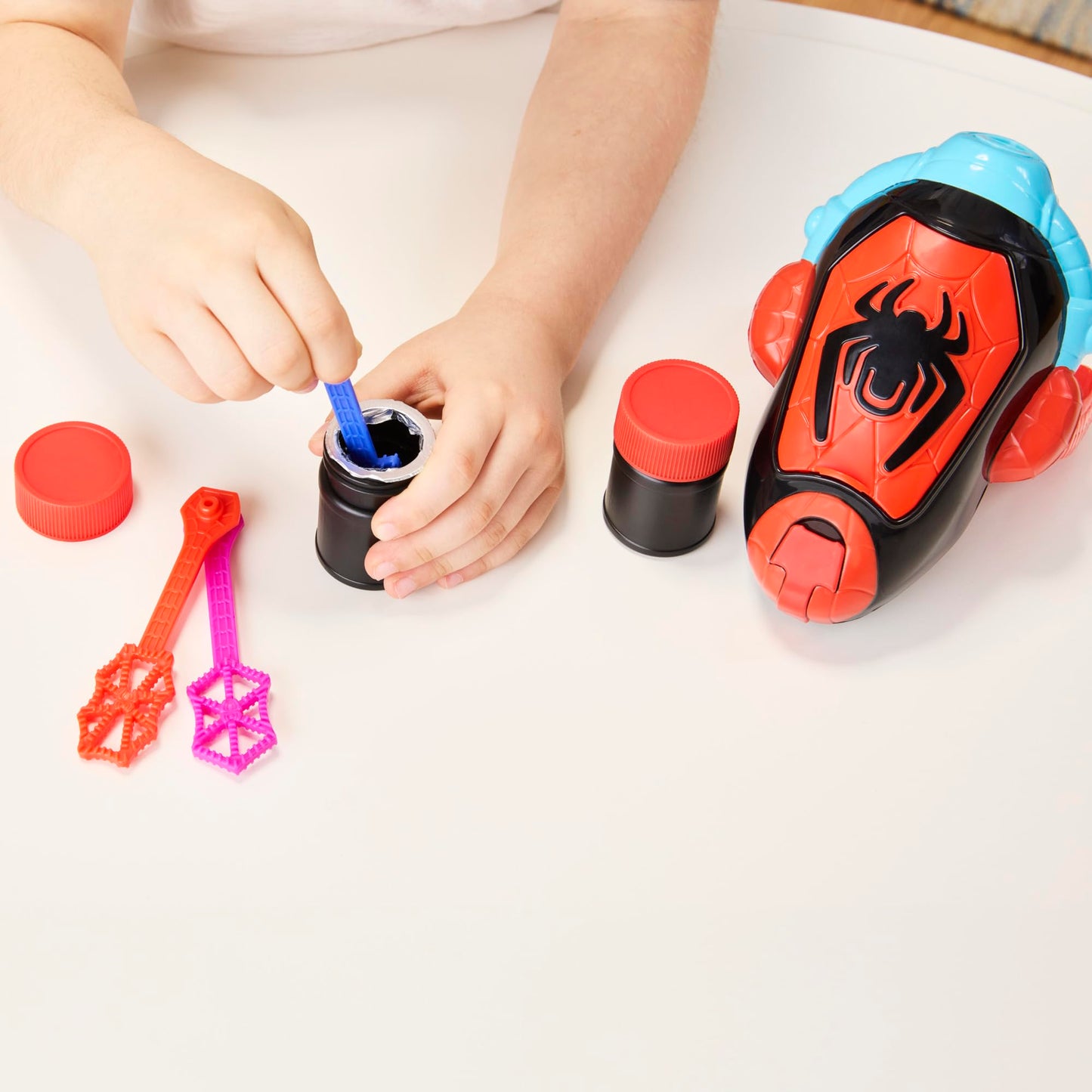 Marvel Spidey and His Amazing Friends Water-Webs Miles “Spin” Morales Electronic Bubble Slinger Role Play Set with Mask, Super Hero Toys for Kids, Ages 3+ (Amazon Exclusive)