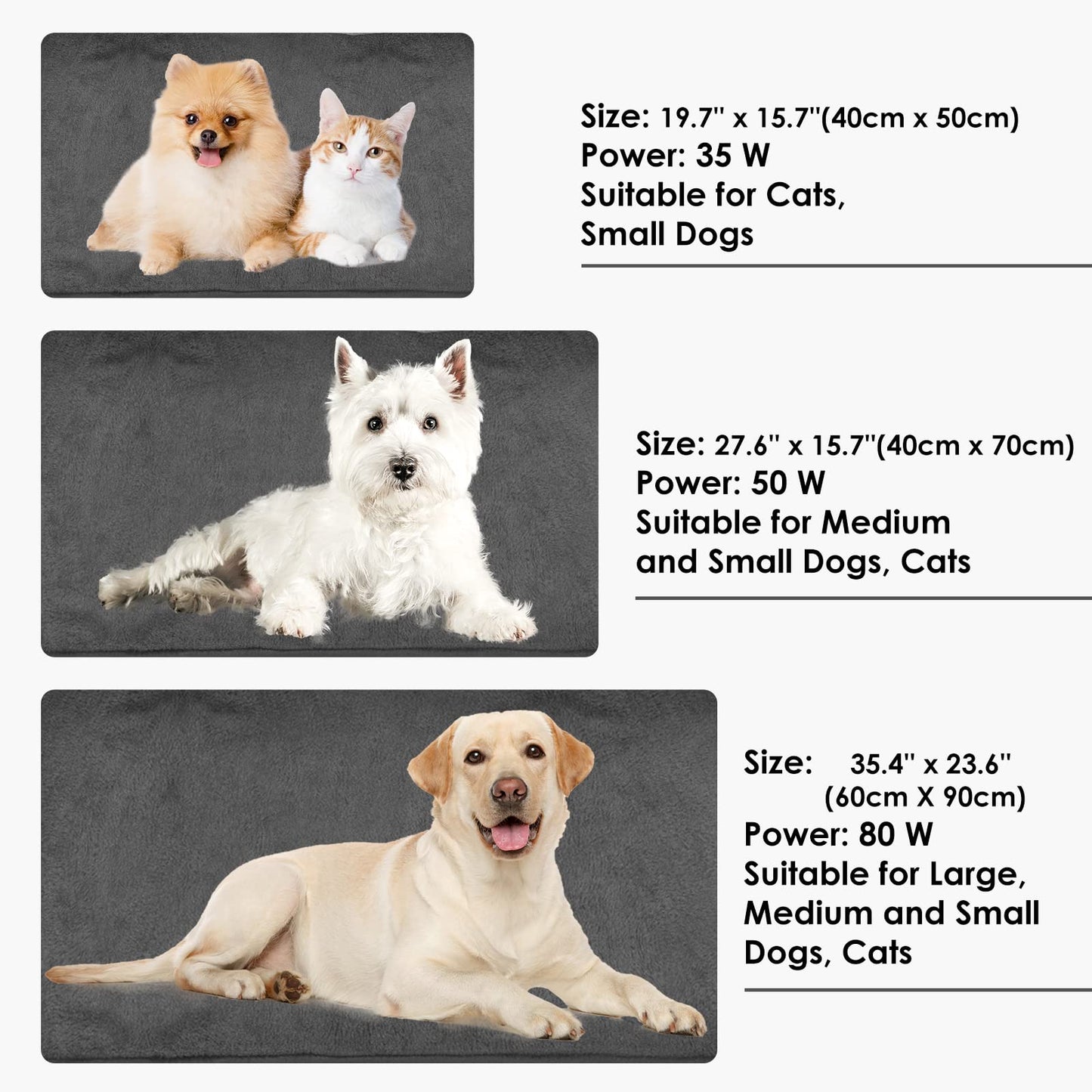 PETNF Outdoor Heated Pet Bed with Waterproof Cover,Pet Heating Pads for Dog,Soft Electric Blanket Auto Temperature Control,Heating Mat for Dog House Cabin Cot Doorway,Rescue Cats