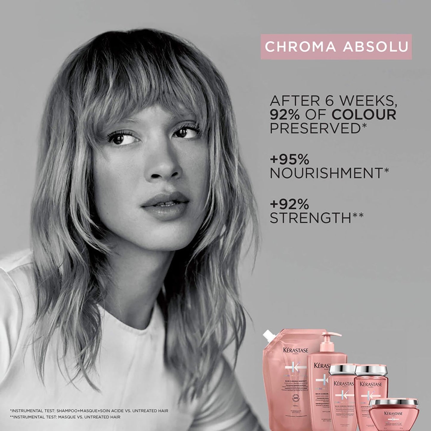 Kérastase Chroma Absolu Bain Chroma Respect, Color Protect Shampoo, For Sensitized or Damaged Color-Treated Hair With Amino Acid and Centella Asiatica, Fine To Medium Hair, Eco-Friendly Refill