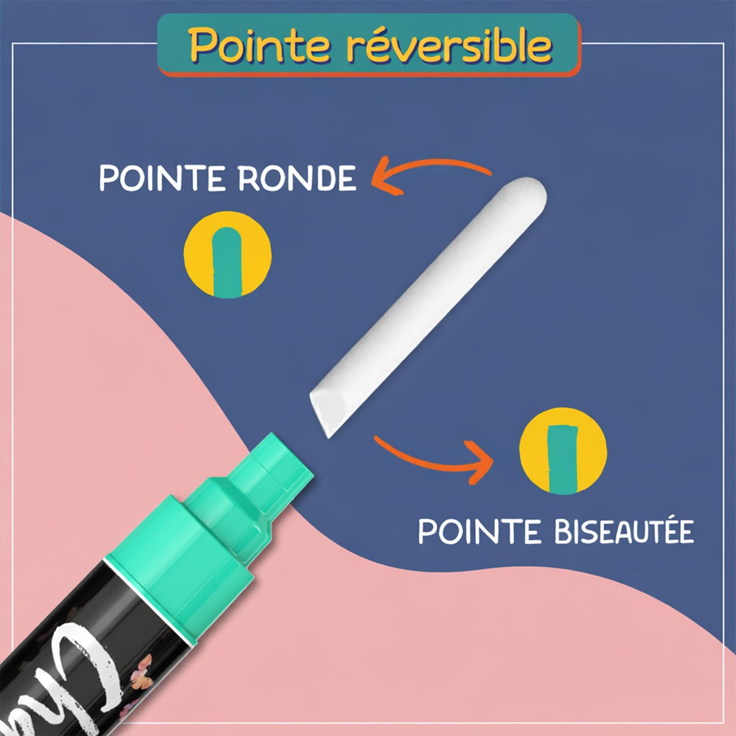 Liquid Chalk Markers (30 Pack 6mm) Pastel + Neon Chalk Pens - Erasable Dry Erase Marker for Chalkboard, Blackboards, Window, Bistro - 6mm Reversible Bullet & Chisel Tip