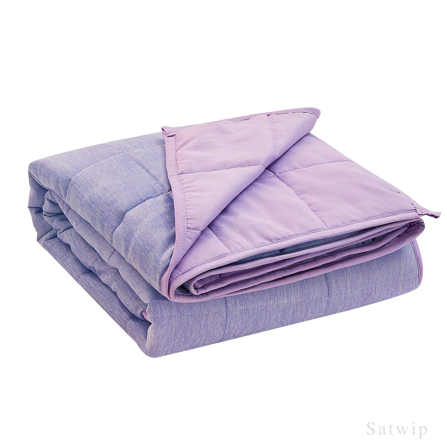 Weighted Blanket 20 lbs Queen Size - Satwip Cool Moire Jersey Cooling Bed Blanket for Hot Sleeper with Soft Breathable Sanded, 60 x 80 inches, Purple