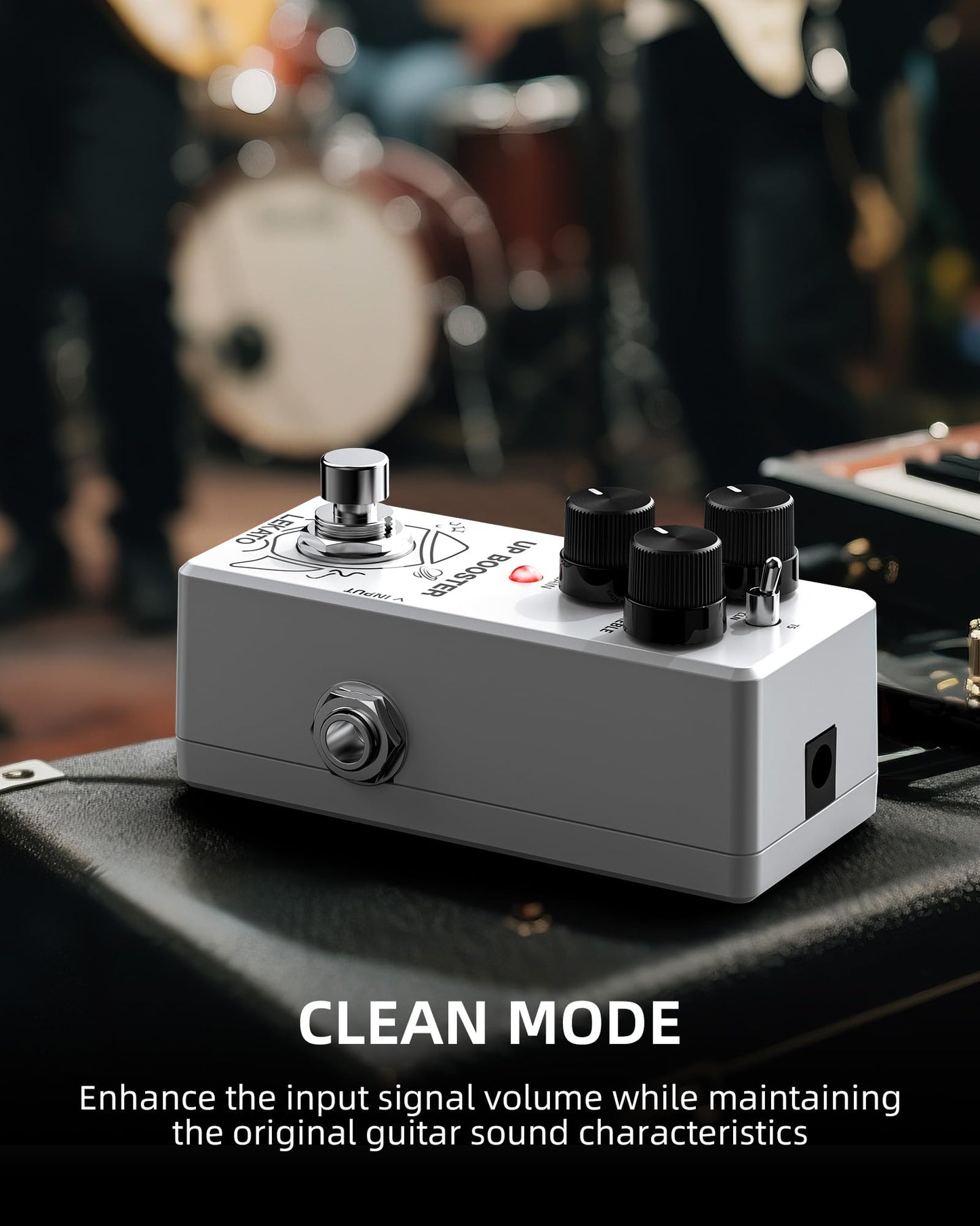 LEKATO Boost Guitar Pedal, 2-Mode Clean and TS Booster, Mini Boost Pedal for Electric Guitar, Truebypass, DC 9V