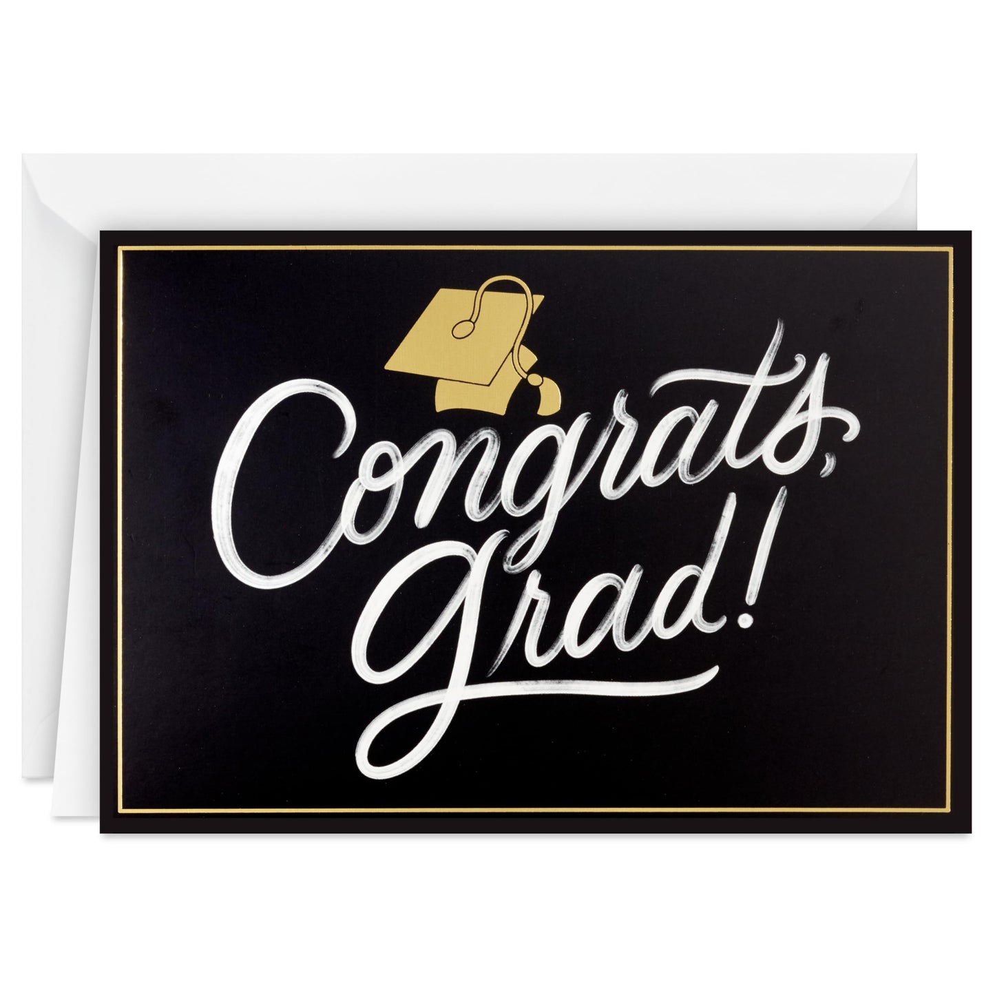Hallmark Boxed Graduation Cards, Congrats Grad (40 Cards with Envelopes) Black, White and Gold