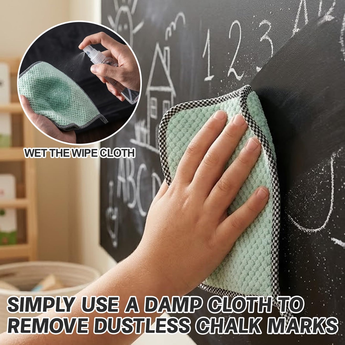 40"x 32" Magnetic Chalkboard Wall Decal with Dust-Free Chalks Peel and Stick Blackboard for Kids Playroom School Home Decor