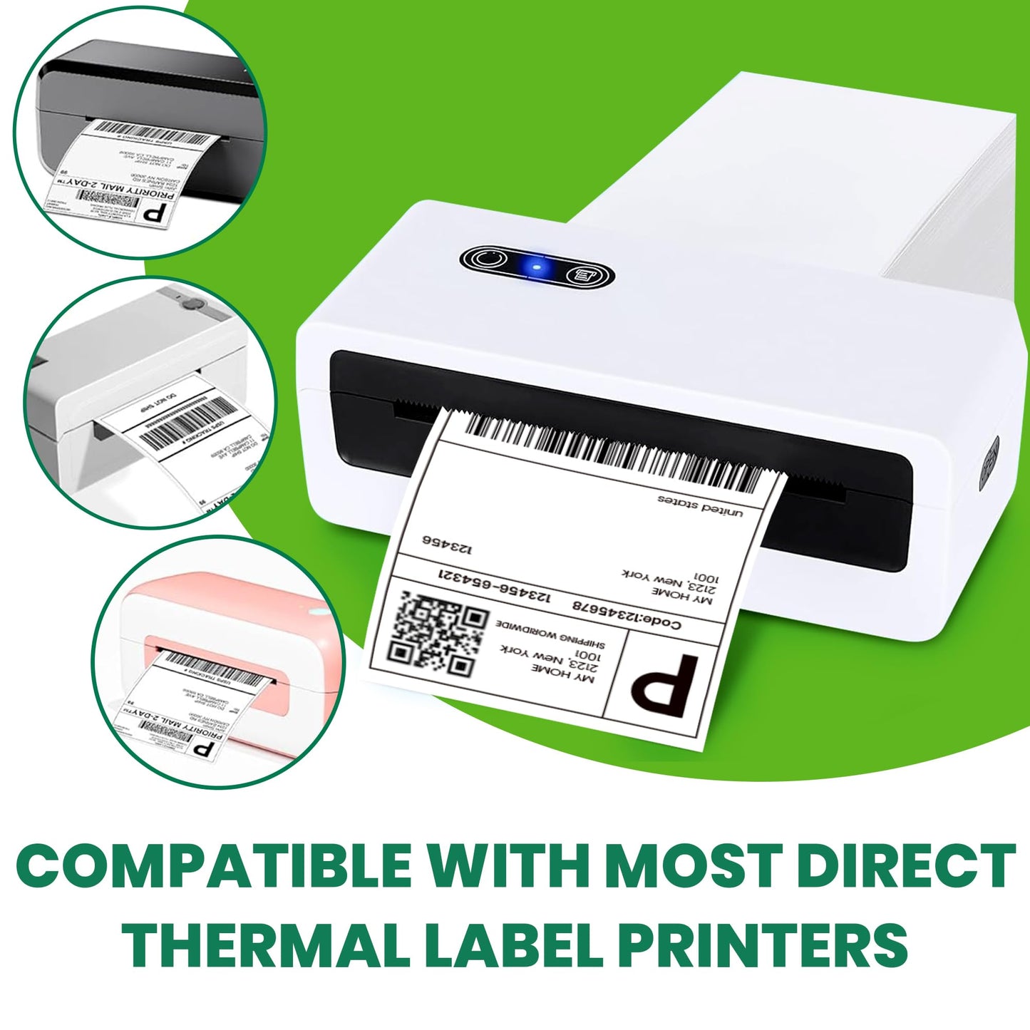 TAPEBEAR 4x6 Direct Thermal Labels 2200Labels, Top-Coated, Waterproof Oilproof, Scratch Resistant, BPA/BPS-Free, Blank Stickers Address Shipping Labels Clearly Printed for Printers, Small Business