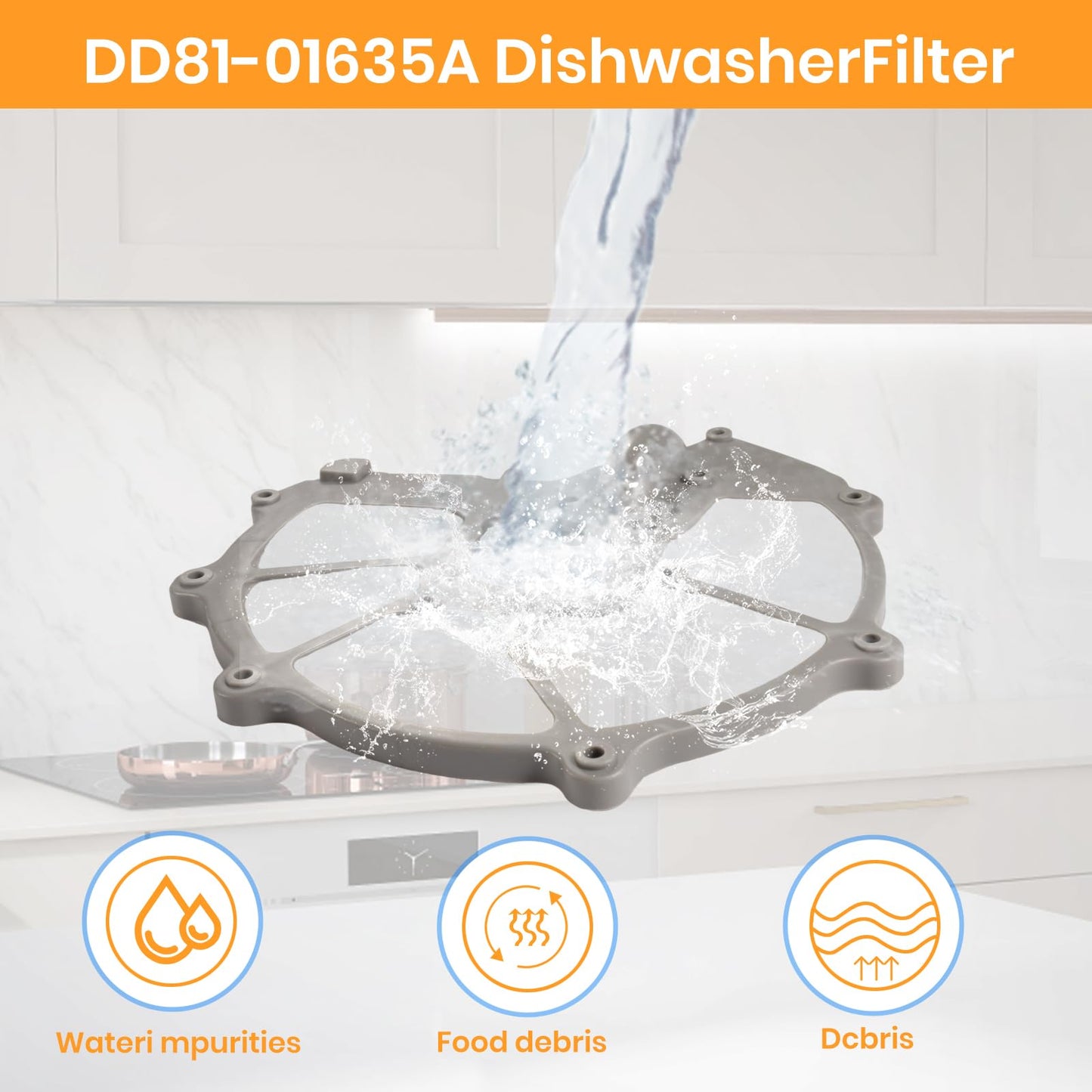 Upgrade DD81-01635A for Sam-Sung Dishwasher Mesh Filter Sump Filter (Hump Version) - Compatible with Samsung Dishwasher Parts (DD63-00104A