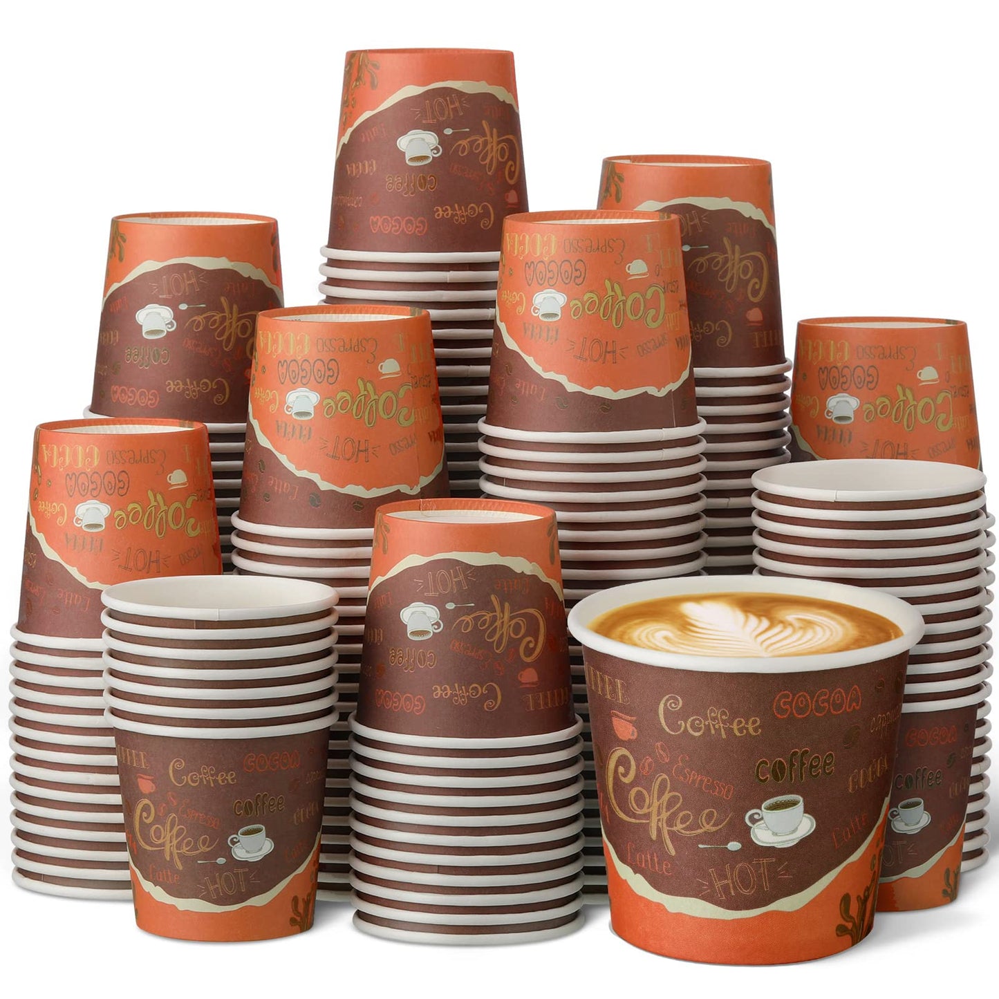 Funtery 200 Pieces Disposable Espresso Coffee Cups 3 oz Small Paper Cups for Coffee Tea Cocoa Juice Mini Paper Supplies for Cafes Offices and Home