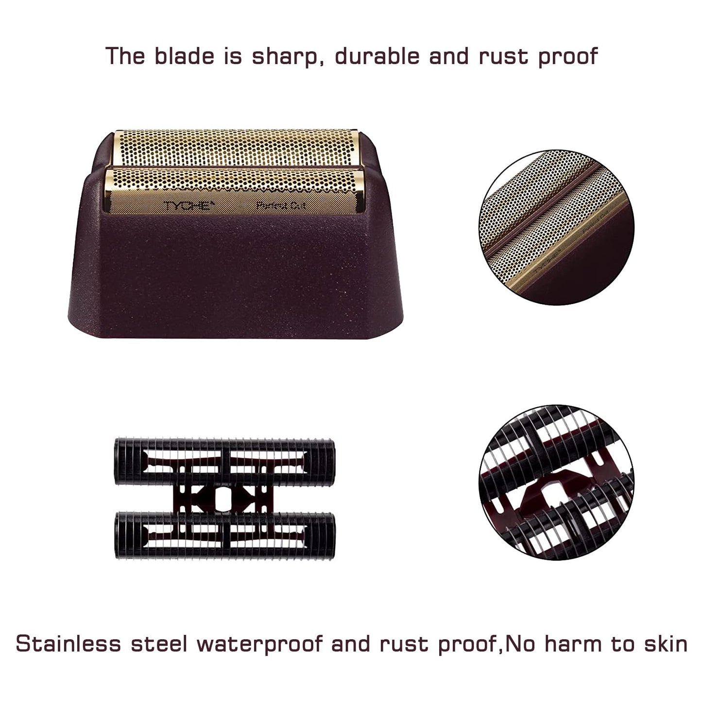 4 Pack Professional 5 Star Series Finale Shaver Replacement Foil and Cutter Bar Assembly Compatible with wahl Shaver Foil 7031-100, 7043-100 Super Close Shaving Replacement Heads (7031-4PCS)