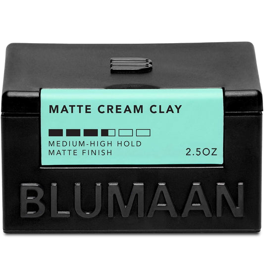 BLUMAAN Matte Cream Clay - Medium to High Hold Matte Finish - Versatile, Easy To Apply, Weightless Control, Quick Effortless Texture with Natural Ingredients - 71 ml/2.5 oz
