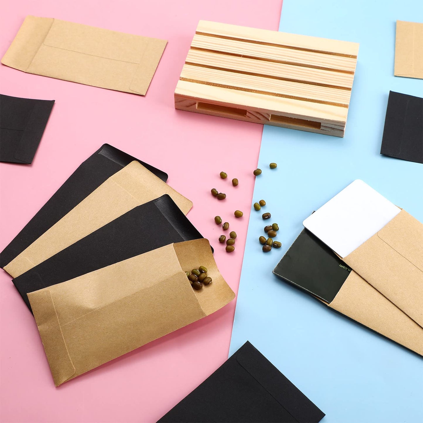 1000 Pack Small Seed Brown Envelopes 2.25 x 3.5 Inch Coin Envelopes for Cash Small Parts Business Card Gift Card Home Garden Office with Gummed Flap Kraft Paper