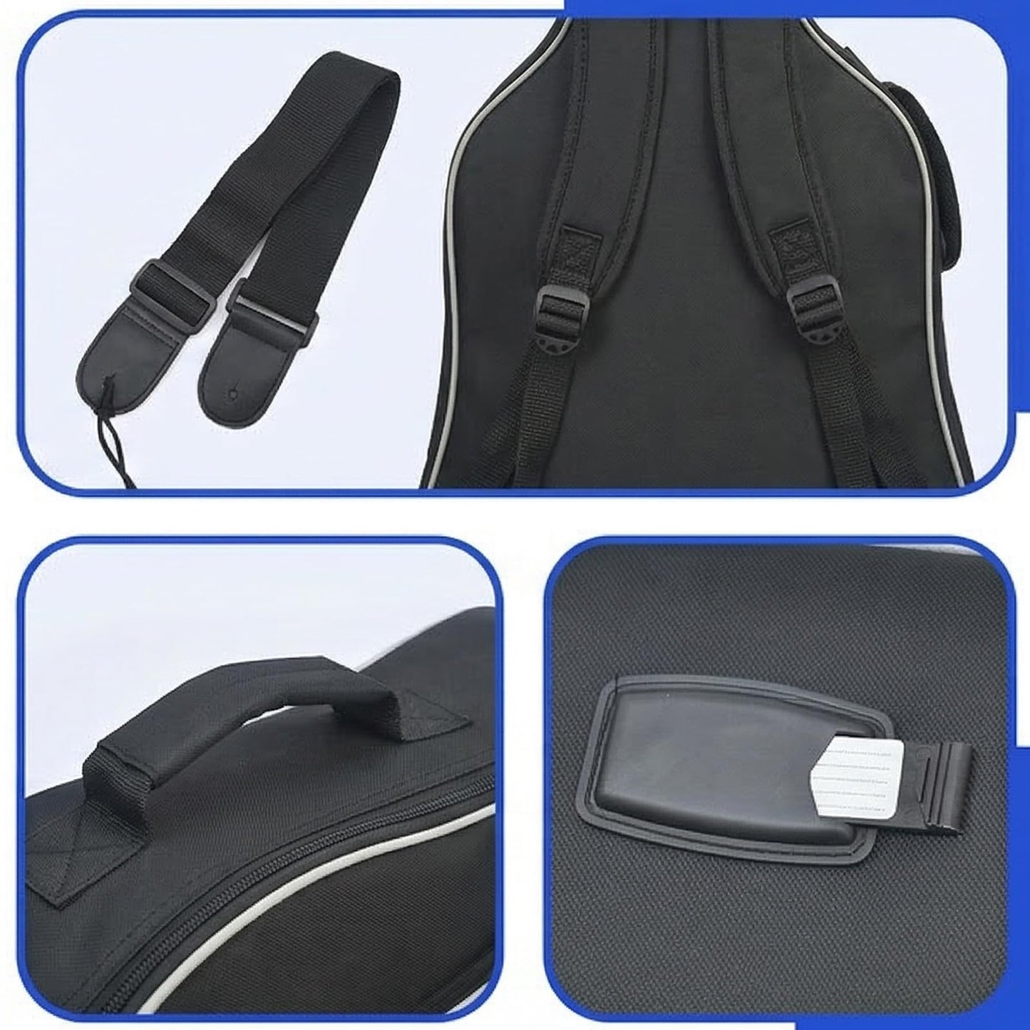 Tosnail 41 Inch Full Size Padded Acoustic Guitar Gig Bag with Backpack Shoulder Strap, 2 Carry Handle & 5 Pockets - Bonus Guitar Strap