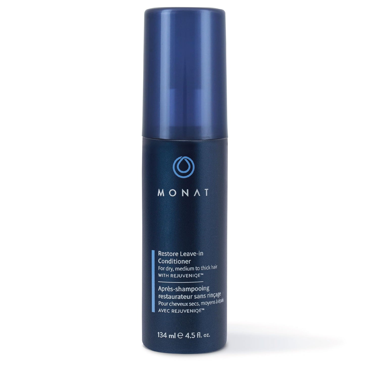 MONAT Restore Leave-In Conditioner Infused w/Rejuveniqe® - Hair Moisturizer, Detangler, Leave In Conditioner for Dry Damaged Hair. Natural Anti Frizz Hair Products - Net Wt. 134 ml / 4.5 fl. oz.