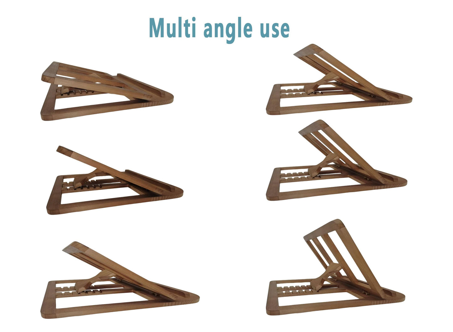 SummitRush Wooden Laptop Stand for Desk & Wood - Style Laptop Stand, Foldable and Adjustable Ergonomic Notebook, Book, Phone & Tablet Stand, 6 - Gear Angle Adjustment, Cooling for 10-15.6 Inch