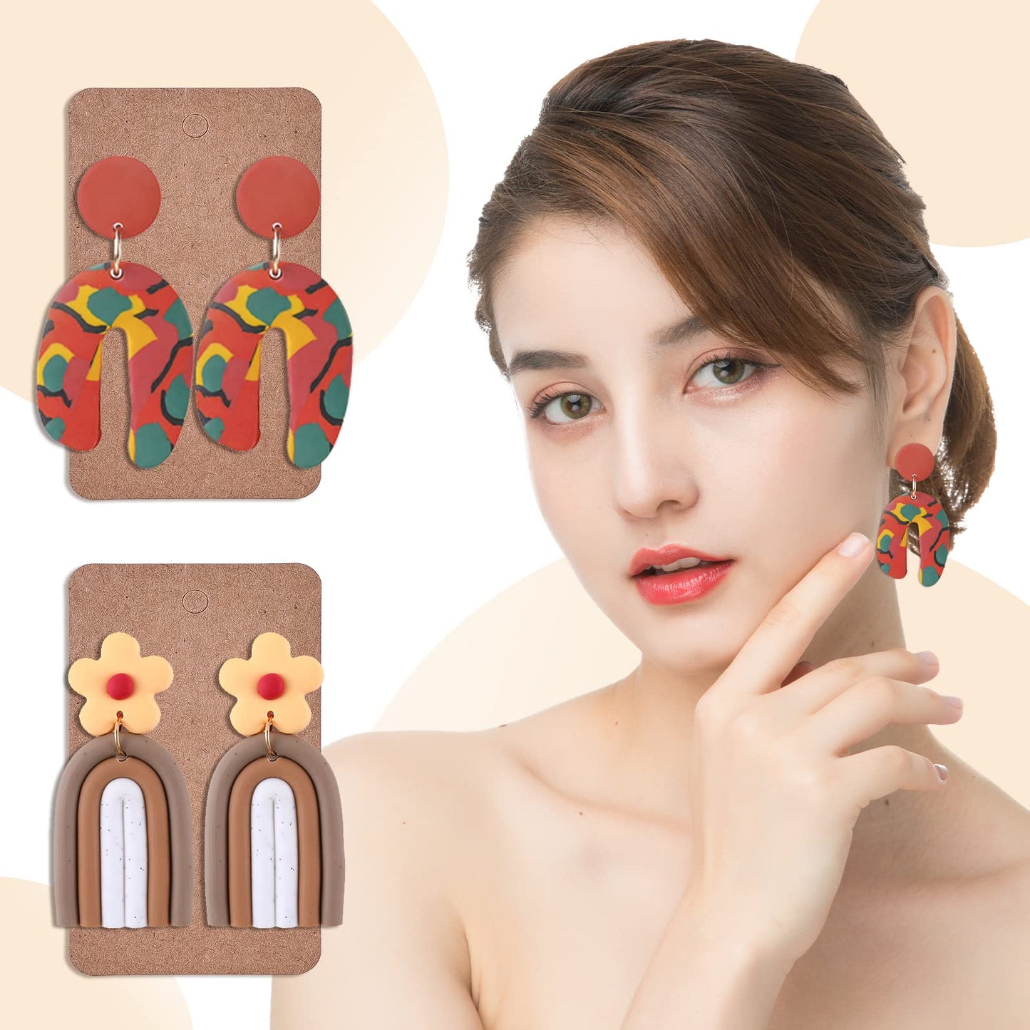 Yofuly Polymer Clay Press Machine and Cutters Set for Jewelry Making - With Roller Machine, Extruder, 40 Circle Shape Cutters and 120 Earrings Accessories