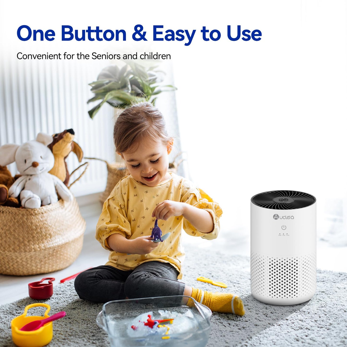 Air Purifiers for Bedroom up to 588 Ft², 20dB Bedroom Air Purifier for Small Room Removes Dust Pets Hair Smoke Odor with Aromatherapy Function (White)