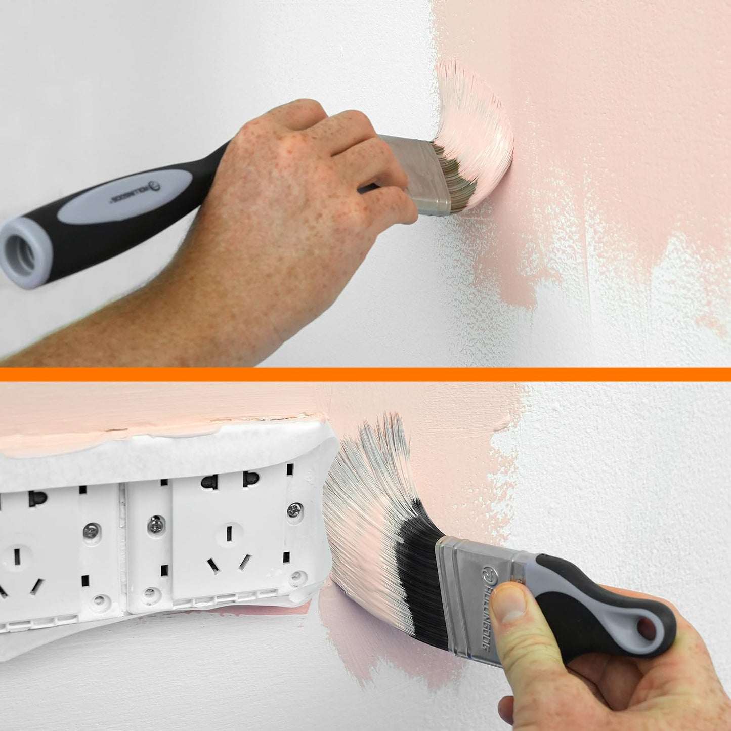 ROLLINGDOG 11 PC Paint Roller Kit-9 Inch Paint Rollers with Frame, Extension Pole, Paint Tray with Liners, Brushes, Paint Roller Cleaner and Masking Tape for Wall Ceiling House Painting