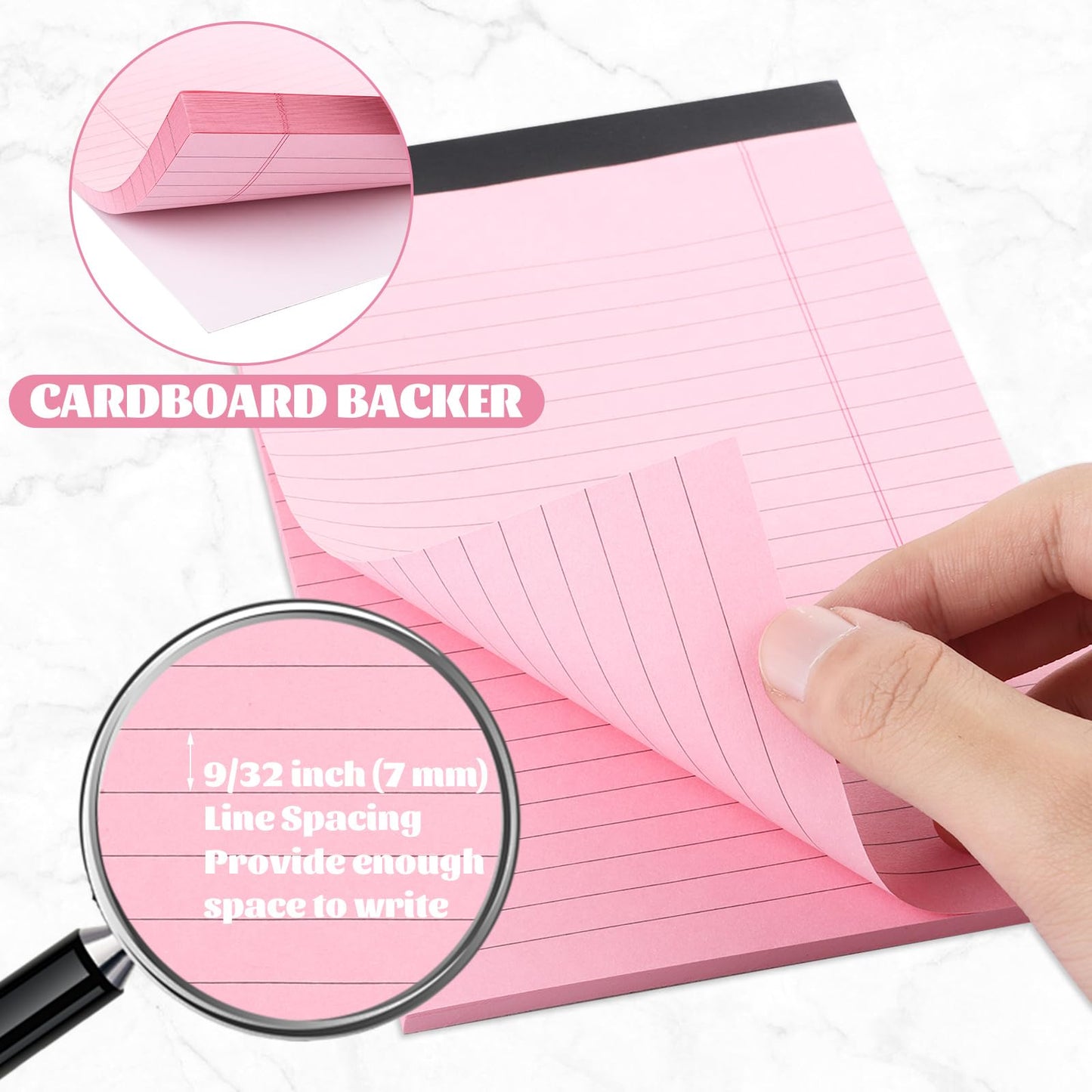 Note Pads 5x8, 20 Pack Notepads 5x8 Legal Pads, Lined Paper Pad of Paper 5x8 Notepad, Small Legal Pads 5x8 Paper Pads For Home, Office, School, Business, 50 Sheets/Pad