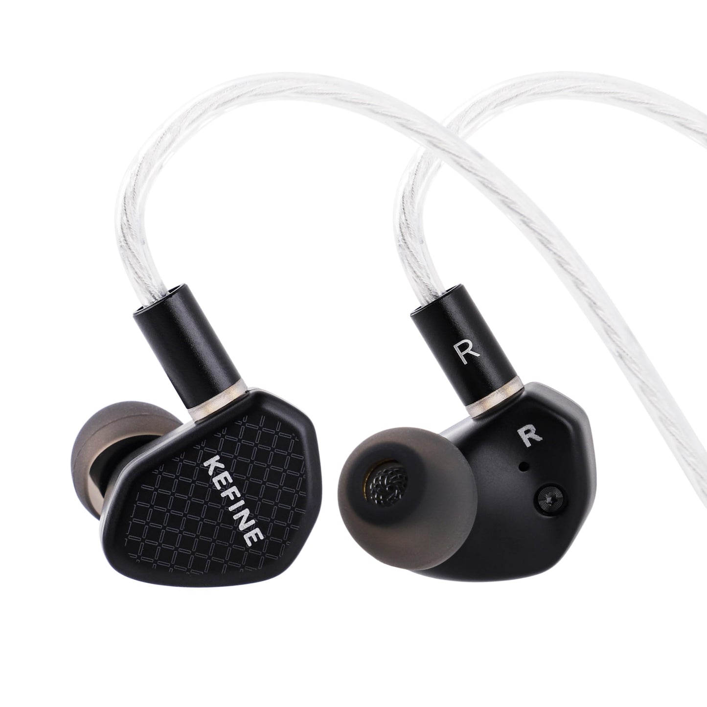 Linsoul Kefine Klean in Ear Monitor,10mm DLC Diaphragm Dynamic Driver HiFi Earphones,Wired Gaming Earbuds,Replaceable Nozzles,Detachable Silver-Plated Cable for Audiophile (No Mic 3.5mm)