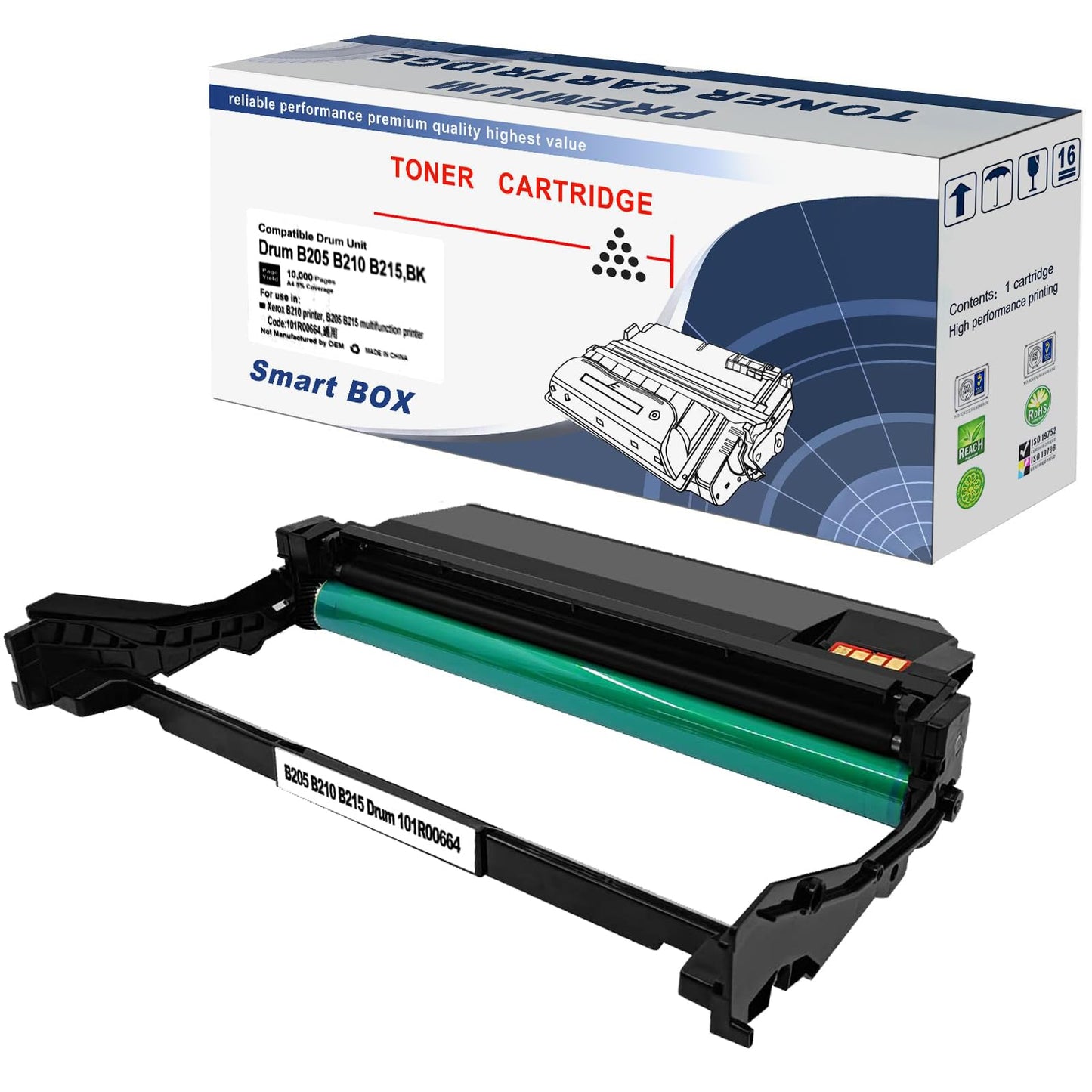 B205 B210 B215 Black Drum Cartridge Compatible for Xerox B205 B210 B215 B210DNI B205DNI B205MFP B215DNI B215MFP Printers 10000 Pages 101R00664 ( Drum Unit, 1-Pack )