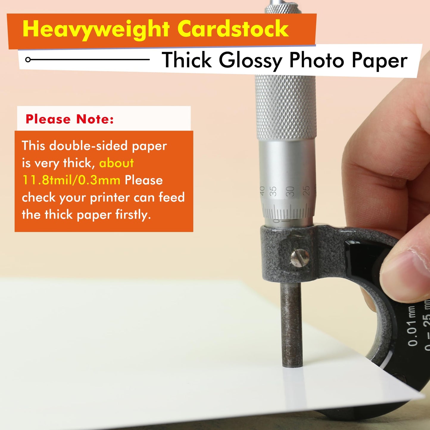 Koala Heavyweight Thick Glossy Photo Paper Single Sided 8.5x11 Inches 69LB 260GSM for Inkjet Printer and Dye Ink for Greeting Card Cake Toppers