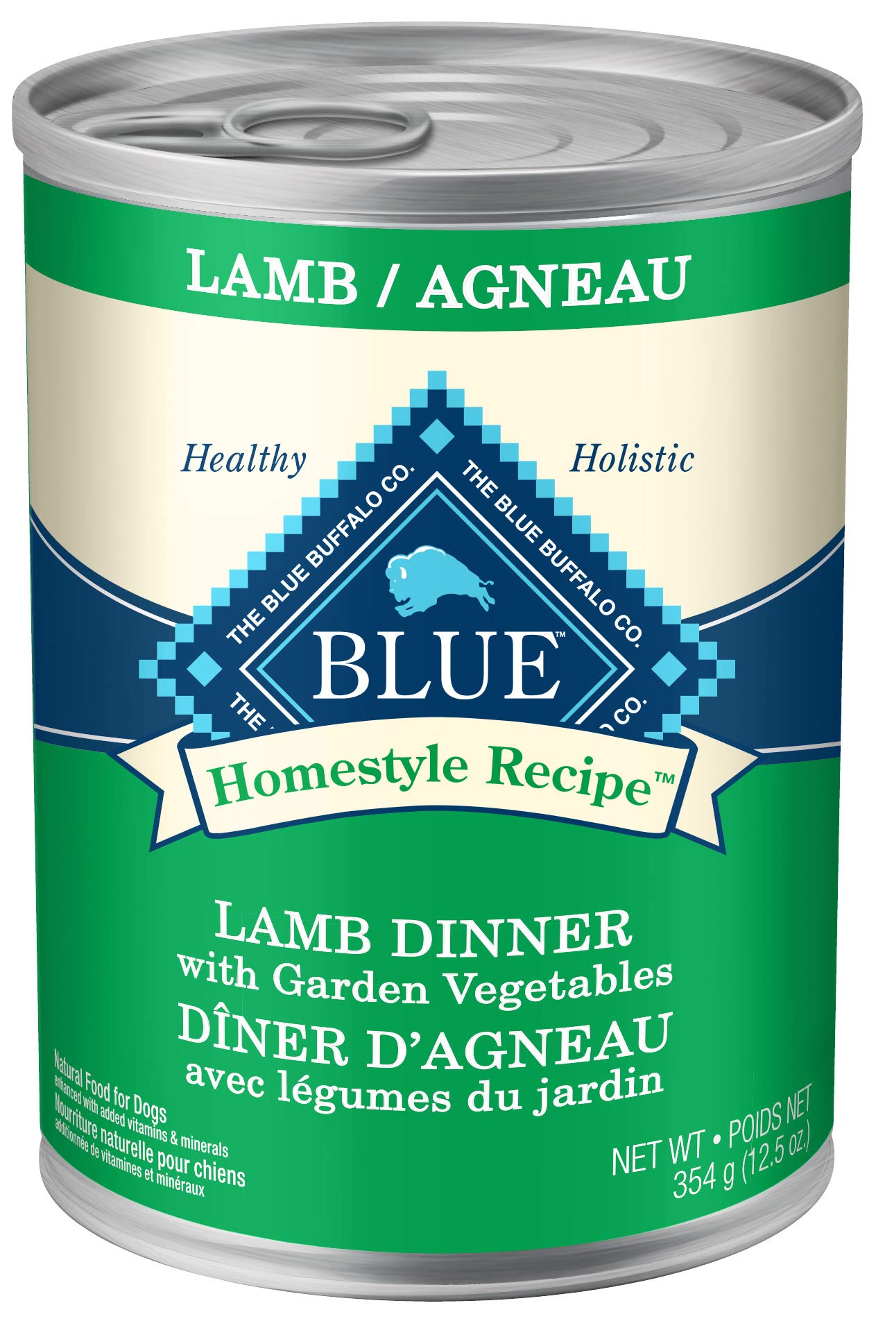 Blue Homestyle Recipe Lamb Dinner Natural Wet Dog Food 354g Can (Pack of 12)
