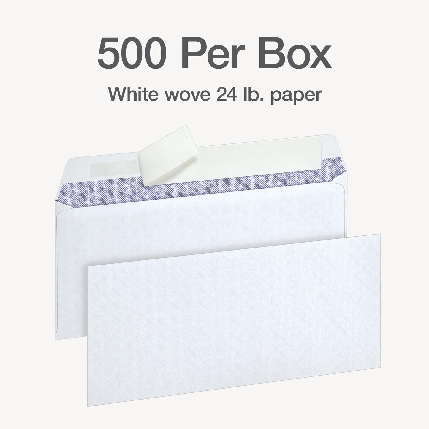 Oxford Envelopes, #10 Business Size, Security Tint, Peel & Seal Closure, 24 lb White Paper, Privacy Protection for Checks & Invoices, 500-Pack for Office or Home Mailing