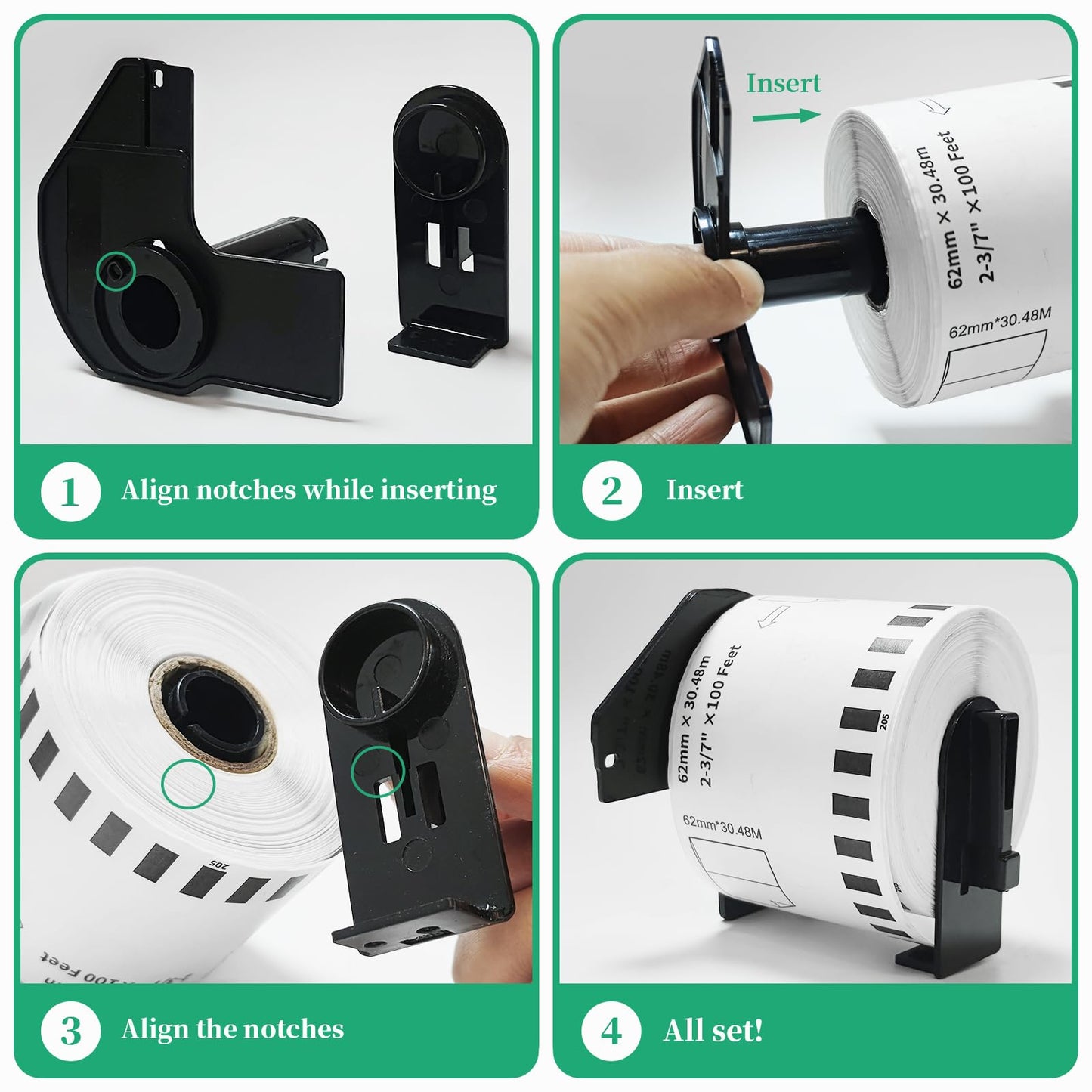 12 Rolls Replace Brother Continuous Labels DK-2205 (2.4" X 100') Compatible with QL-800 QL-820 QL-810 QL-1110 and Other All Brother QL Label Printer, Suitable for Address Labels Barcode Labels