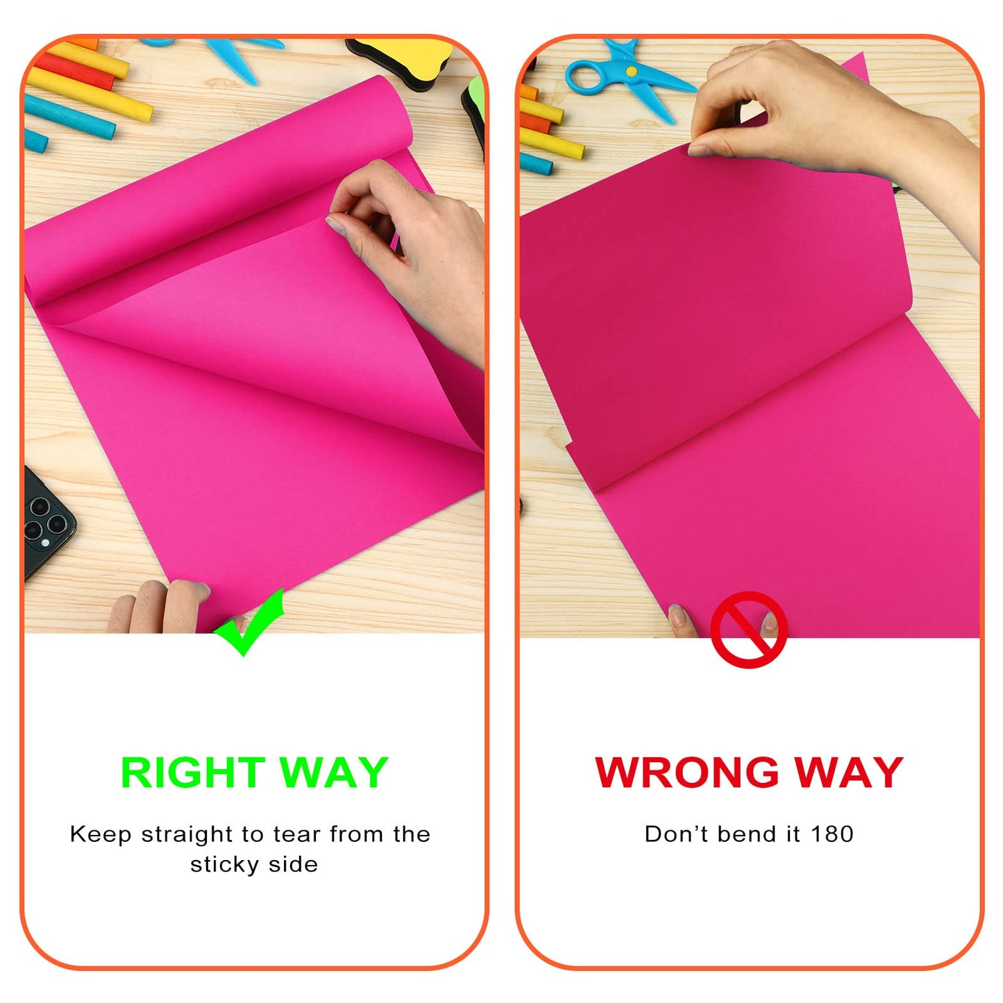 Zubebe 6 Pads 11 x 11 Inch Large Sticky Notes Jumbo Bright Colors Sticky Notepads Self Stick Note Square Memo Post Stickies for Office School, 25 Sheets/pad (Rainbow Color)