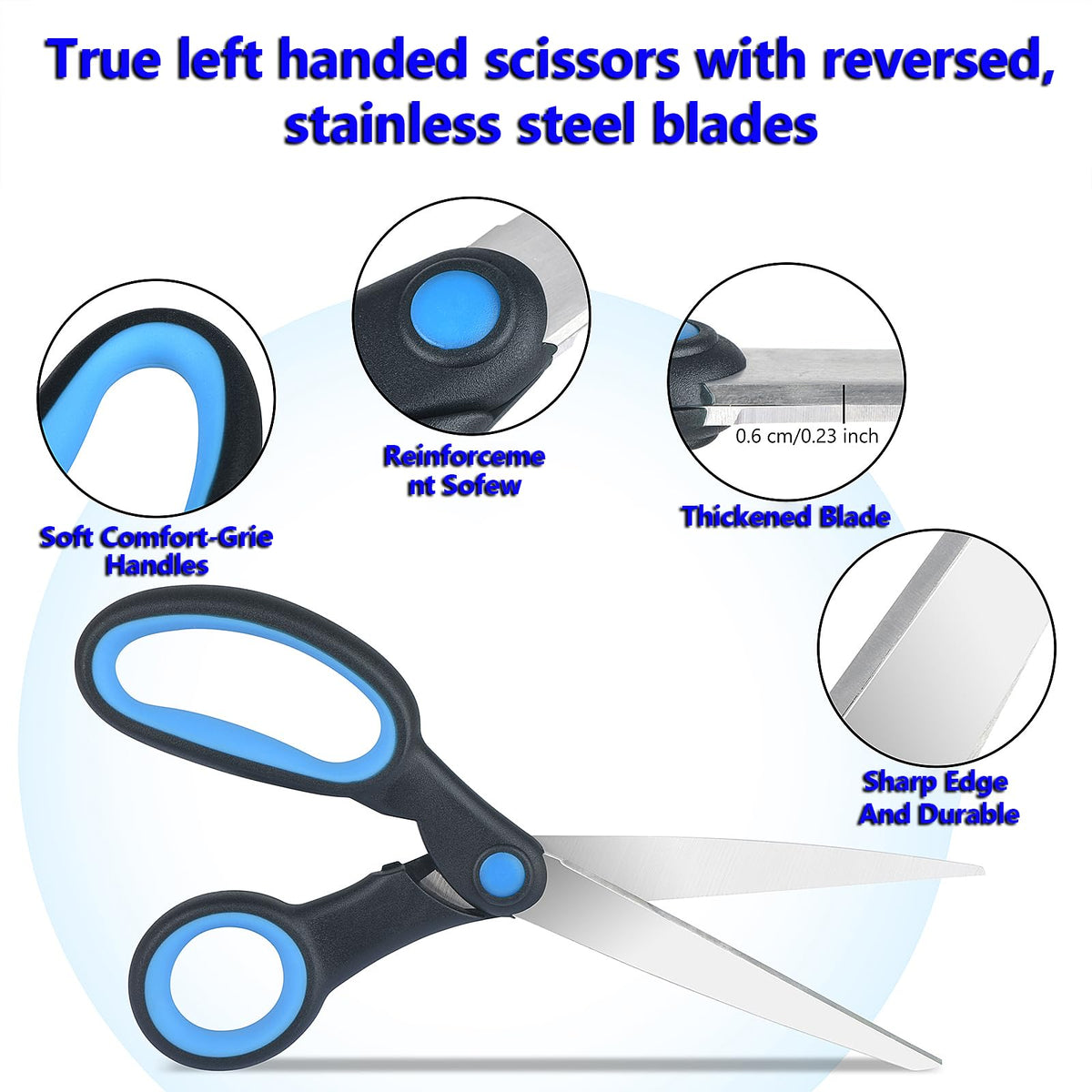 Left Handed Scissors, Kitchen Poultry Shears and Can Opener, Peeler Set, Lefty Tools Utensils for Left Hand People/Adults (4 in 1)