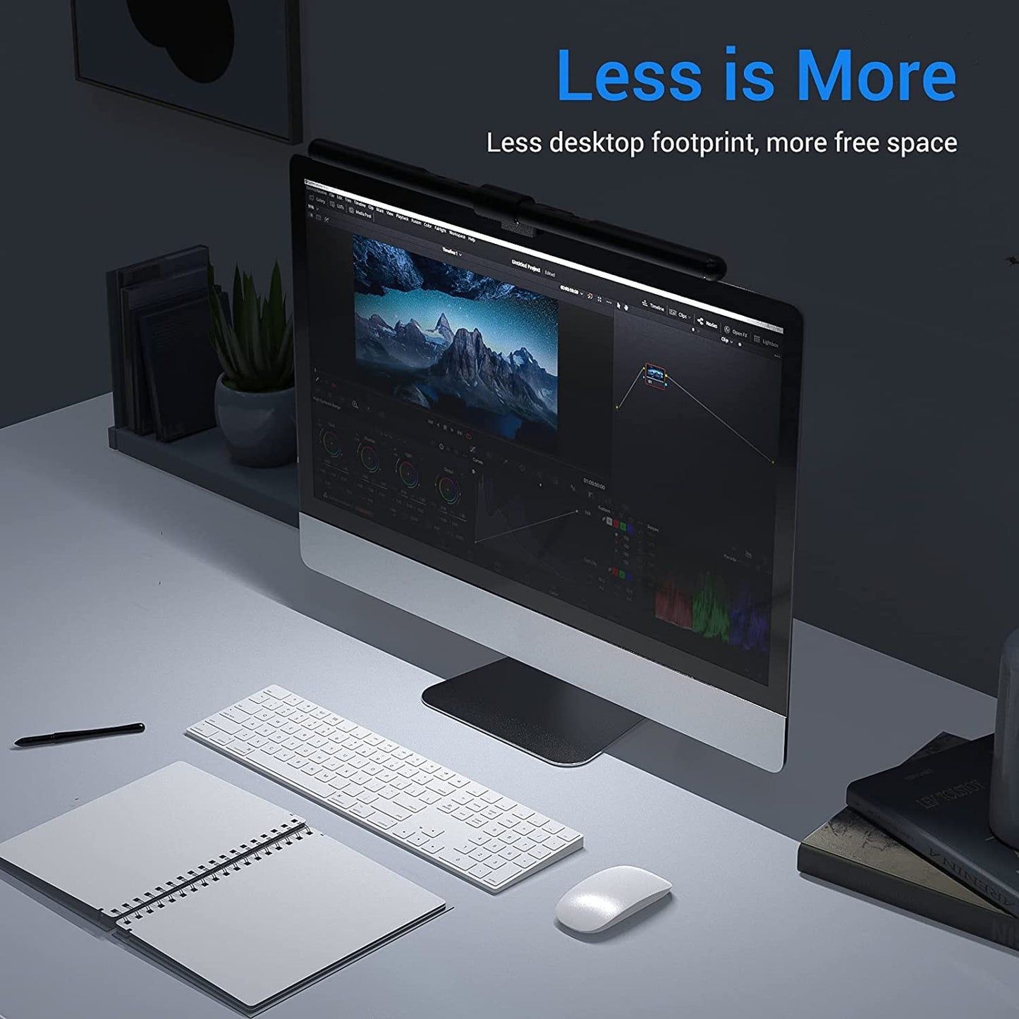 Quntis Computer Monitor Light 20.5'', USB-Powered Monitor Lamp Screen Light Bar with No Glare for iMac(22~29''), Auto-Dimming &Brightness Compute Desk Lamp for Designer Software Programmer