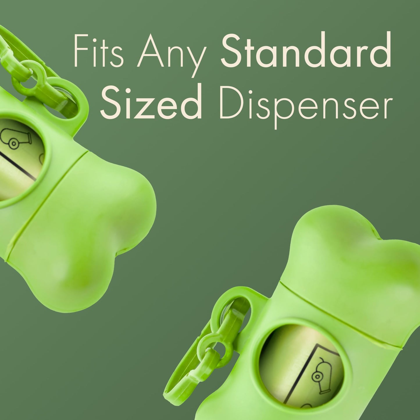 Carrywell (Not Made In China) 100% Certified Compostable Dog Poop Bags, Plant Based Dog Poop Bags, Corn Starch and PBAT, EN 13432 and TUV Austria certified, 300 Unscented Bags (15 Rolls), Green