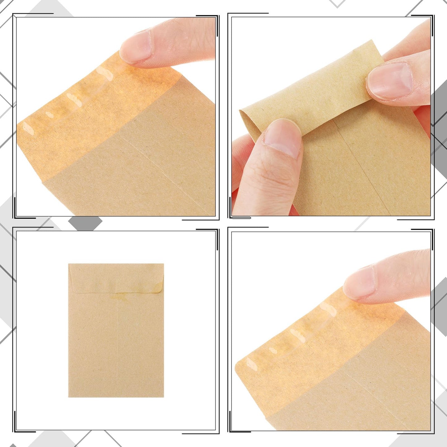 1000 Pack Small Seed Brown Envelopes 2.25 x 3.5 Inch Coin Envelopes for Cash Small Parts Business Card Gift Card Home Garden Office with Gummed Flap Kraft Paper