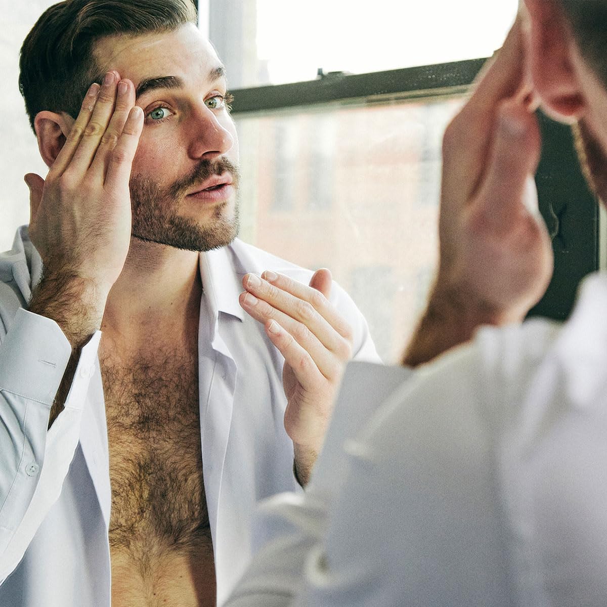 Brickell Men's Anti Aging Vitamin C Serum For Face, Repairing Night Face Serum for Men, Natural and Organic Hyaluronic Acid Serum For Face to Diminish Wrinkles and Reduce Redness, 30ml, Unscented