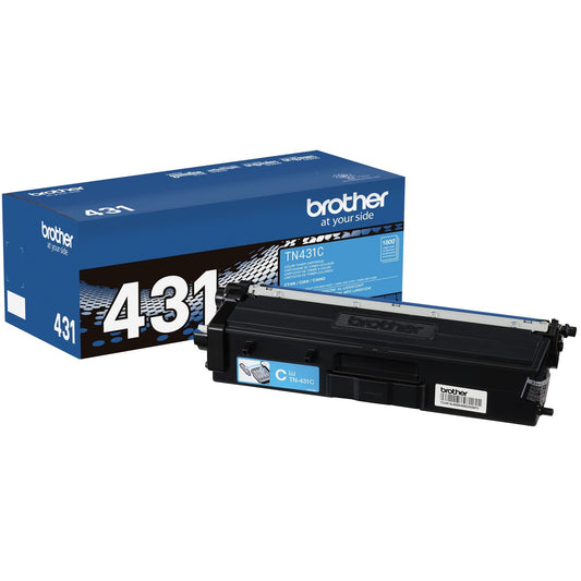 Brother Genuine TN431C Standard Yield Cyan Toner Cartridge, Compatible: HL-L8260CDW, HL-L8360CDW, HL-L8360CDWT, MFC-L8610CDW, MFC-L8900CDW