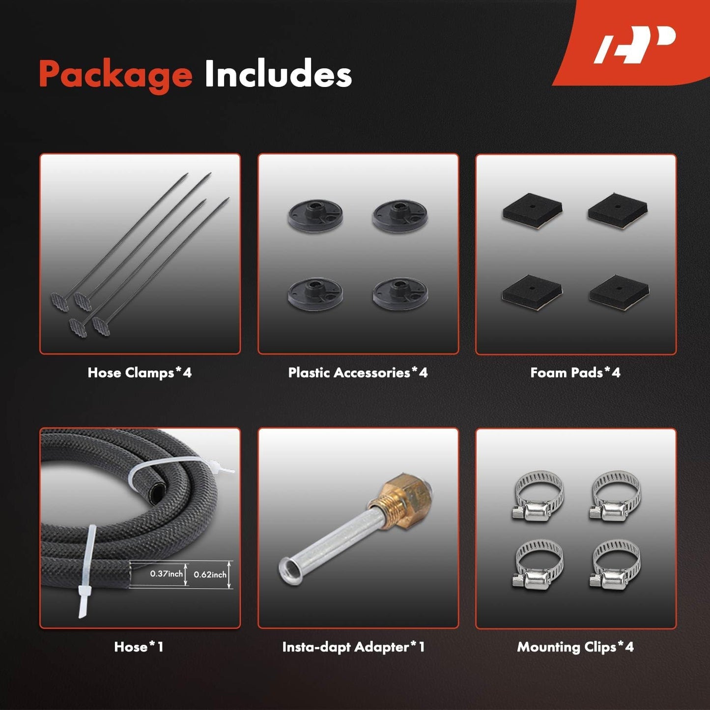 A-Premium Transmission Oil Cooler, Universal Aluminium 8 Pass Tube and Fin, Oil Cooler Kit with Hose Mounting Kit