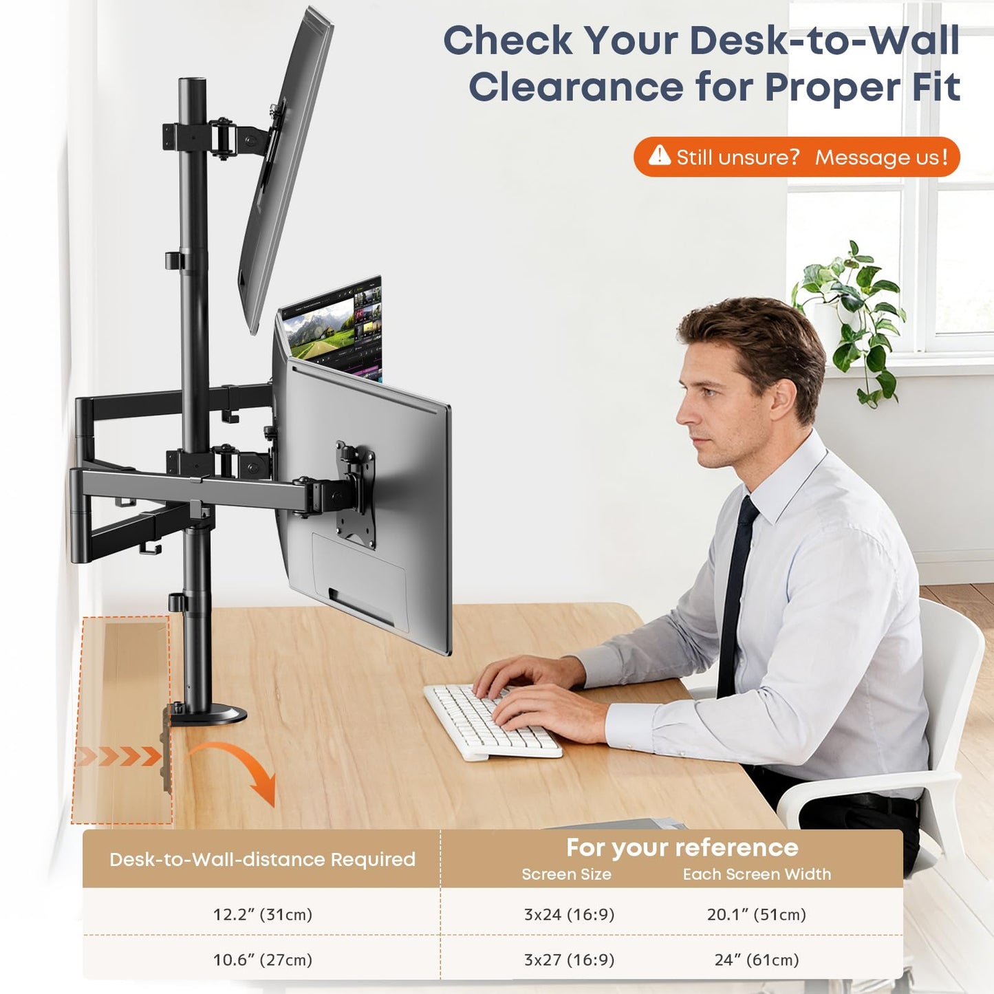 Quad Monitor Mount for 17-27 Inches - Fully Adjustable Heavy Duty 4 Monitor Arm Desk Mount, Max Load 22lbs per Screen, Clamp/Grommet, VESA 75/100 mm, Black