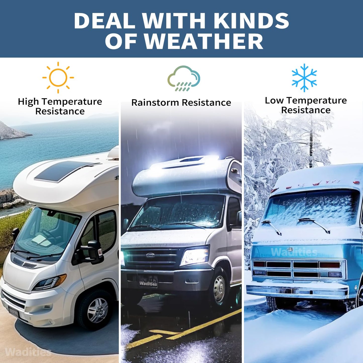 RV Roof Coating White, Wadities Waterproof Solar Reflective Sealant, Flexible RV Roof Sealant for Campers, Trailers, Motorhomes, Metal Buildings and Leak Repairs - 1 Gallon
