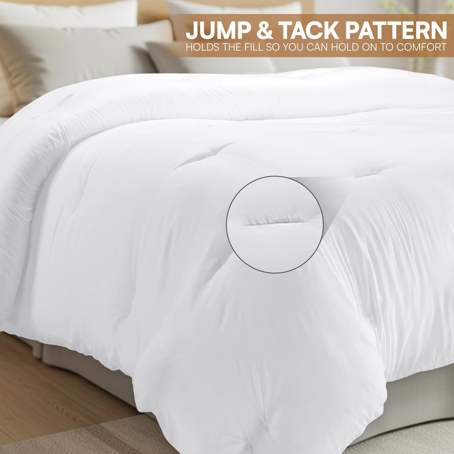 Utopia Bedding Comforters King Size, All Season Duvet Insert, Down Alternative King Comforter with Corner Tabs, Machine Washable Bed Comforter 90 x 102 Inches (White)