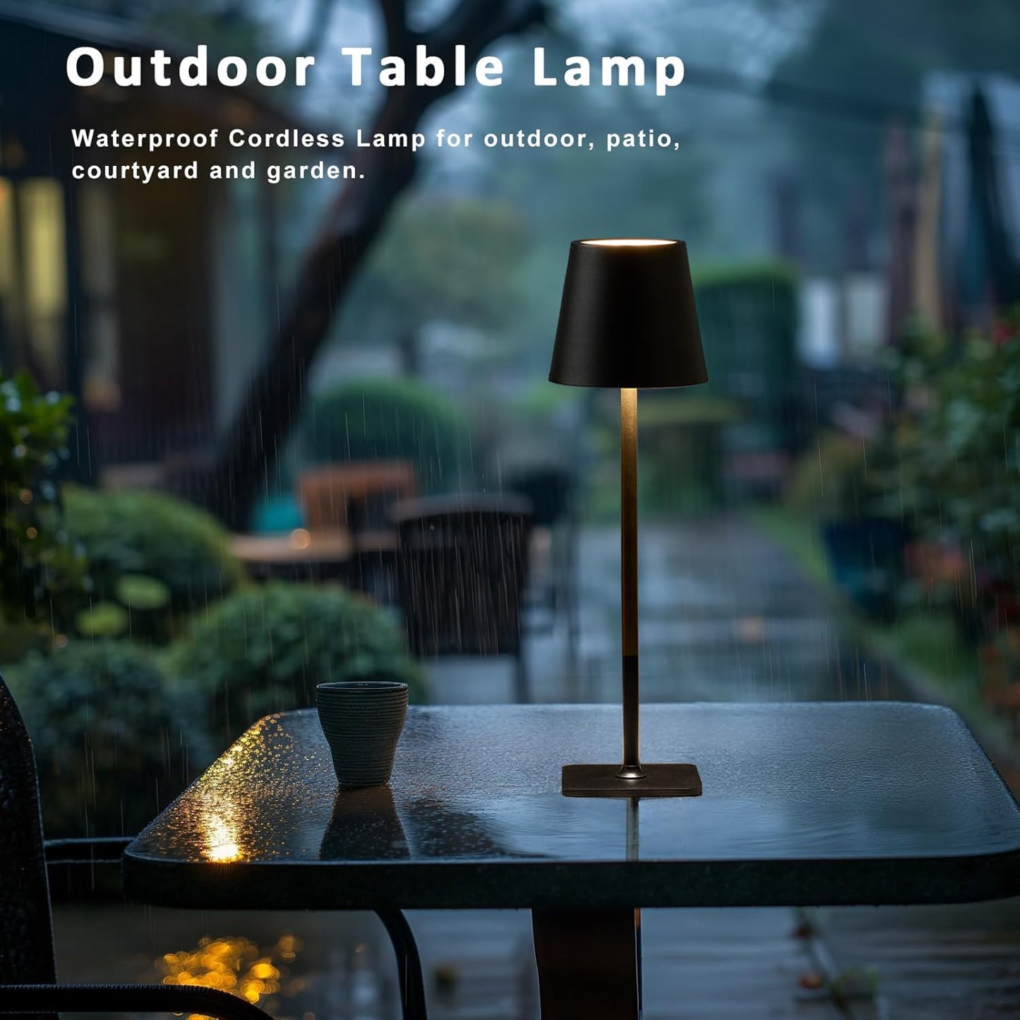 2 Pack Cordless Table Lamp-5500mAh Small Battery Operated Rechargeable Lamp,Waterproof Touch Lamp for Home Bar/Restaurant Dining Desk/Dinner Table/Kitchen,Portable for Outdoor Patio/Camping