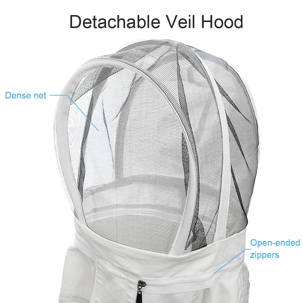 Luwint Kids Beekeeping Suits - Ventilated Bee Beekeeper Suit with Self Supporting Veil Hood for Children (4'7''-4'11'' Height)