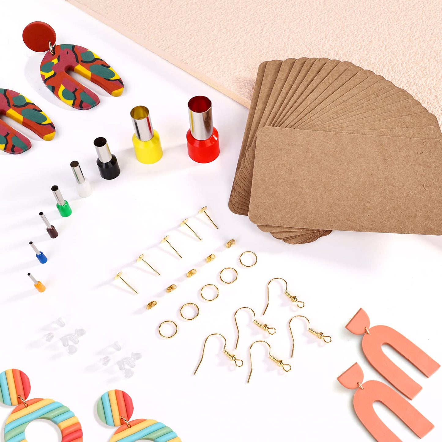 Yofuly Polymer Clay Press Machine and Cutters Set for Jewelry Making - With Roller Machine, Extruder, 40 Circle Shape Cutters and 120 Earrings Accessories
