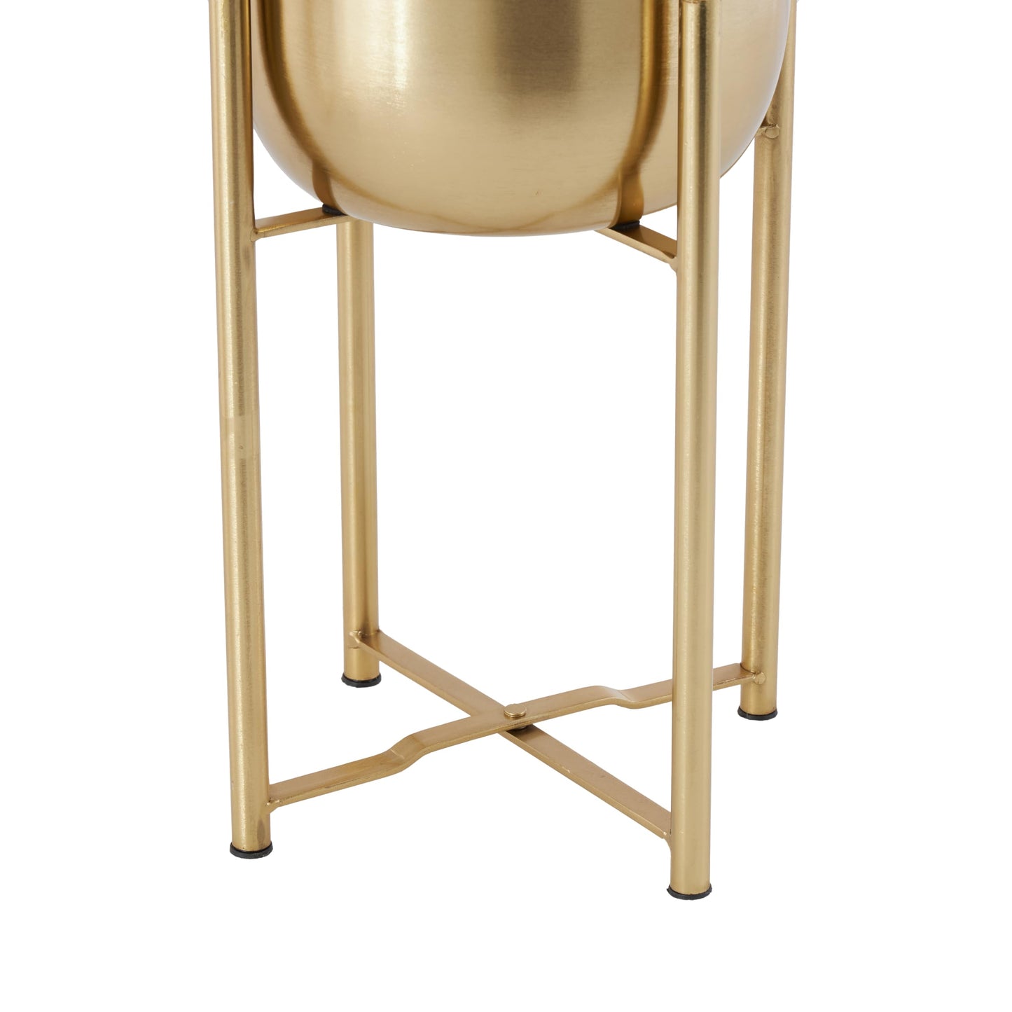 Deco 79 Metal Indoor Outdoor Dome Planter with Removable Stand, Set of 2 19", 22"H, Gold