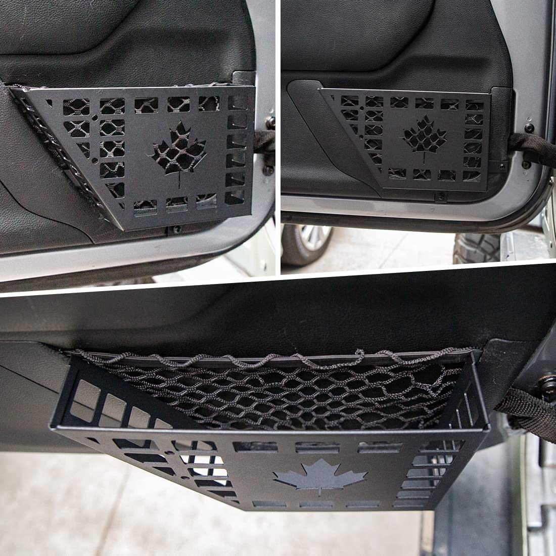 Metal Front Door Storage Pockets, Door Side Insert Organizer Box for 2007-2018 Jeep Wrangler JK JKU 2/4 Door Stainless Steel Latest Upgraded
