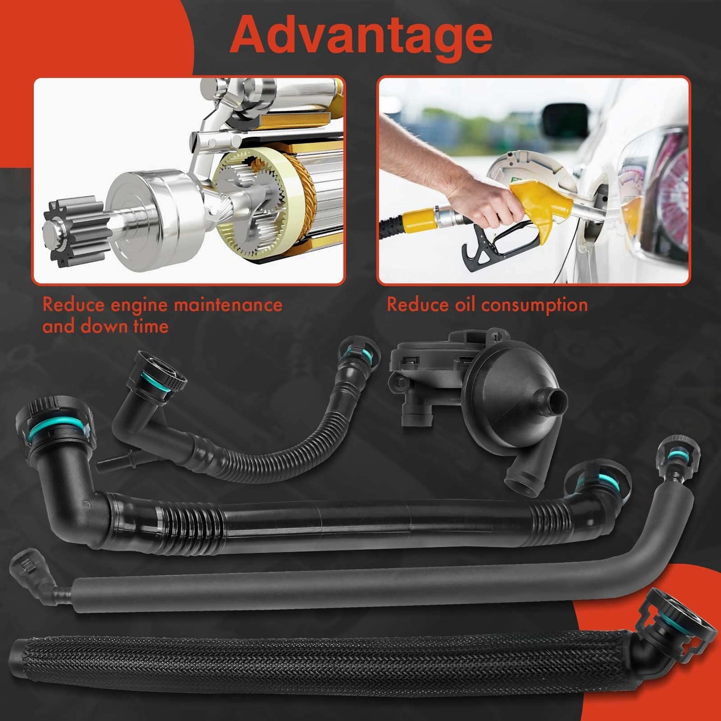 A-Premium 5 PCS Crankcase Vent Valve Breather Hose Kit (PCV) Ventilation Separator Compatible with BMW Models - E36 E46 E39 E60-320i 320Ci 323i 325i 325Ci 328i 328Ci 330i 330xi 525i 528i 530i X3 Z3