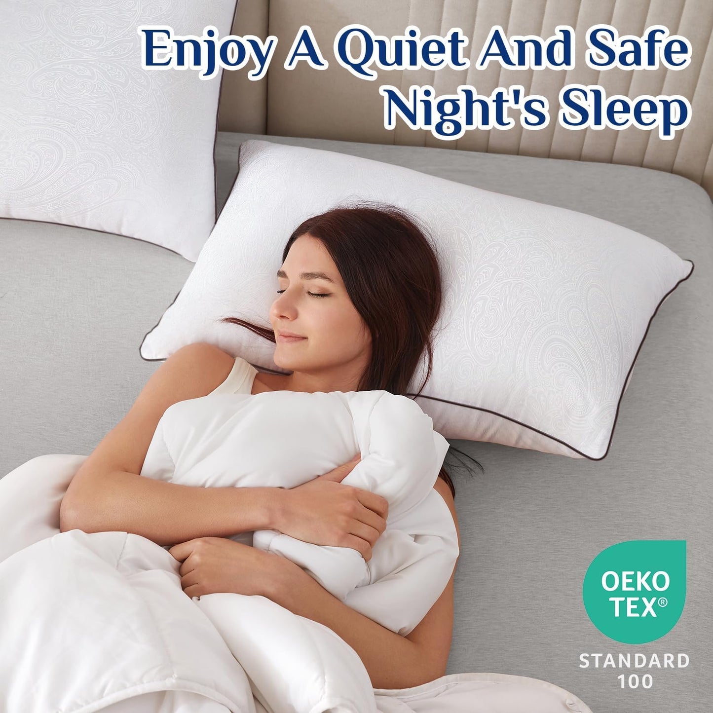 JOLLYVOGUE Pillows Queen Size 2 Pack for Sleeping, Soft and Supportive Bed Pillow for Side and Back Sleeper, Down Alternative Hotel Collection Pillows-20 x30
